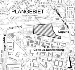 Geltungsbereich Änderung Flächennutzungsplan Sondergebiet Forschung und Entwicklung Teilbereich 1