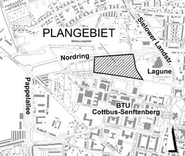 Geltungsbereich Bebauungsplan Sondergebiet Forschung und Entwicklung Teilbereich 1