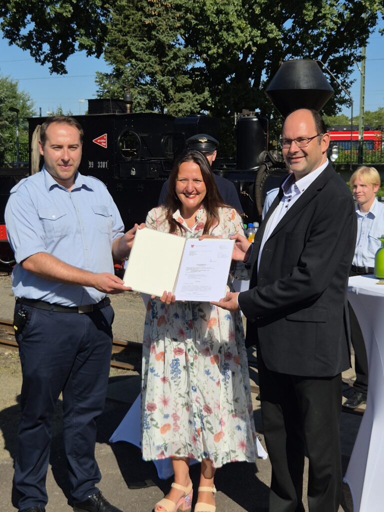 Übergabe Fördermittelbescheid Parkeisenbahn Cottbus